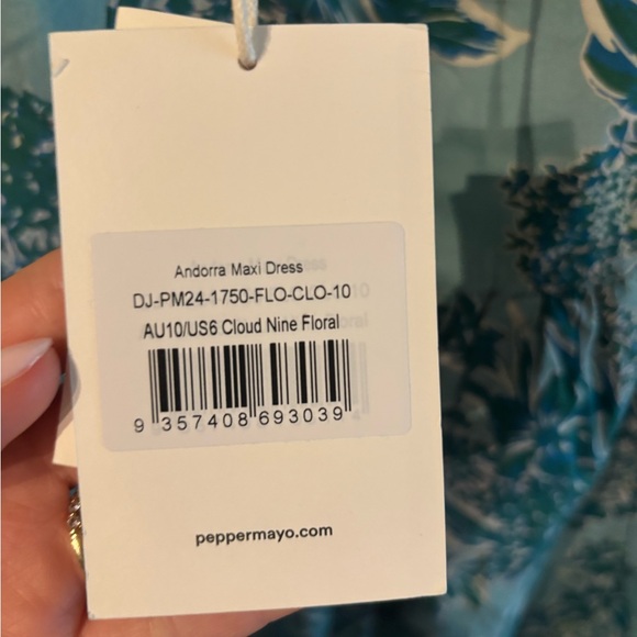 Pepper Mayo Strapless Teal Floral Maxi Dress - Picture 5 of 6